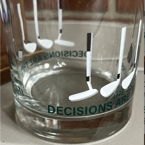 Golf Whiskey Glasses Set, Barware, Set of 2, Decisions are the Worst, NWT - Picture 3 of 8